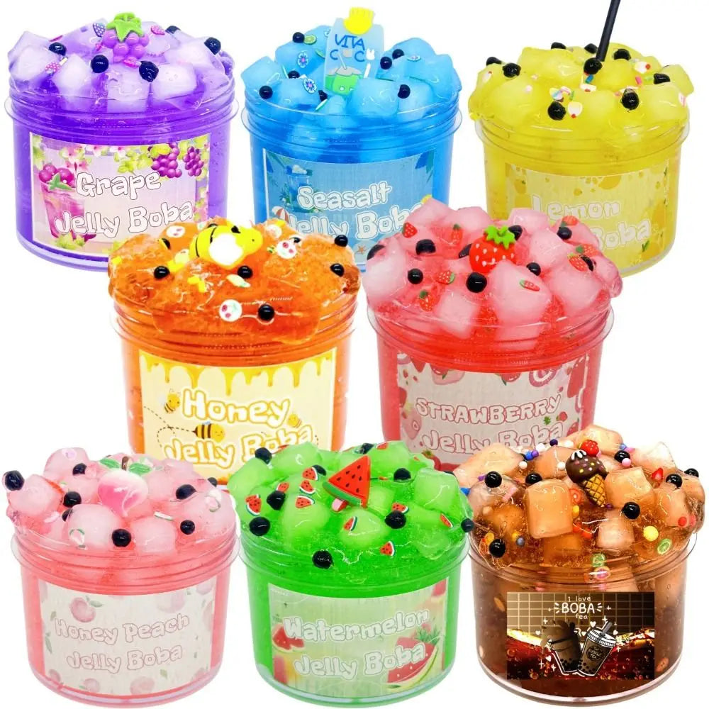Soft 300ml/70ml Fruit Crunchy Jelly Cube Slime