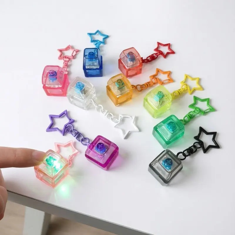New Transparent Star Keyboard Keychain Fidget Toy