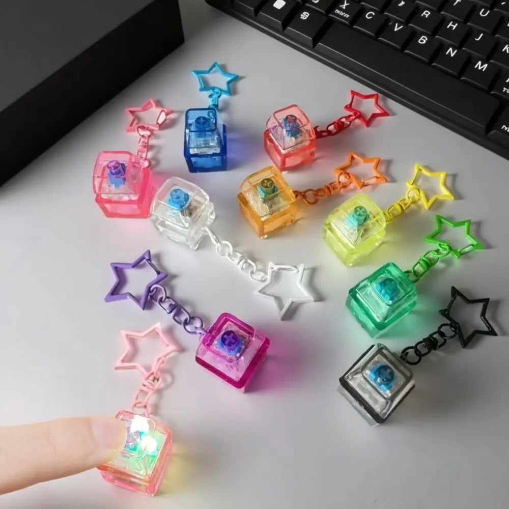 New Transparent Star Keyboard Keychain Fidget Toy