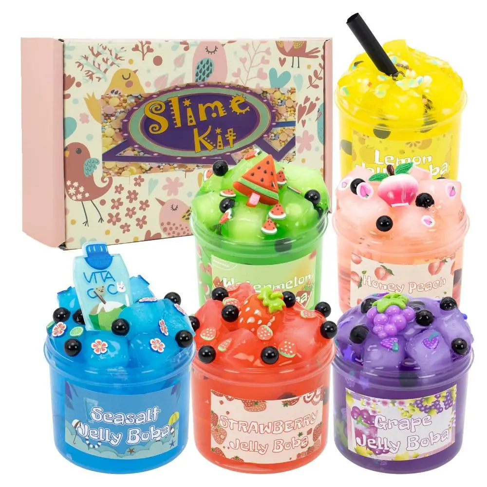 Soft 300ml/70ml Fruit Crunchy Jelly Cube Slime
